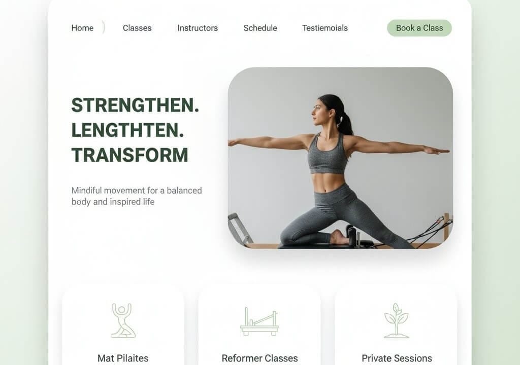 small business website design pilates atlanta